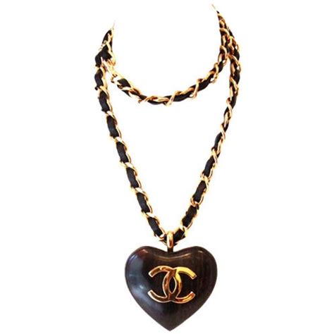 chanel letter necklace|chanel black heart necklace.